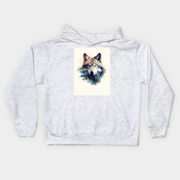 Mystic Wolf Kids Hoodie by GaudaPrime31